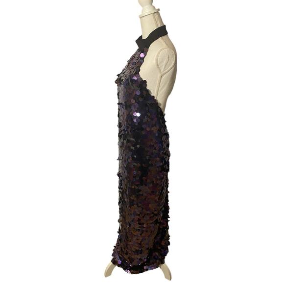 Bronx And Banco Chantal Noir Gown Dress In Black Multi Women's 8 Sequin - Picture 6 of 9